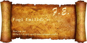 Fogl Emilián névjegykártya